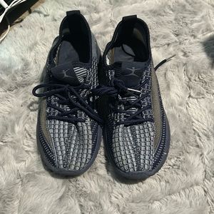 Navy blue and dark blue slip on shoes